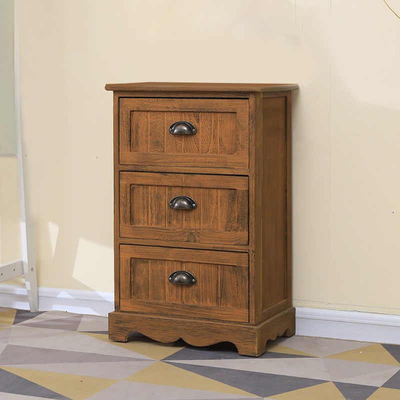 12" W Vintage Vertical Storage Chest Bedroom Solid Wood Lingerie Chest with Drawers