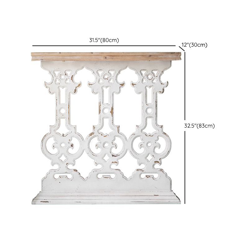 Wood Rectangle Console Table Distressed Accent Table for Hall