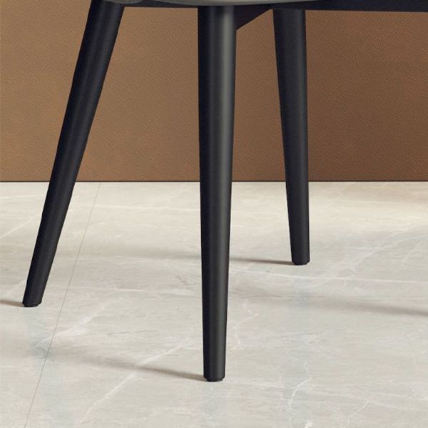 Faux Leather Dining Chair Parsons Armless Side Chair with Metal Legs