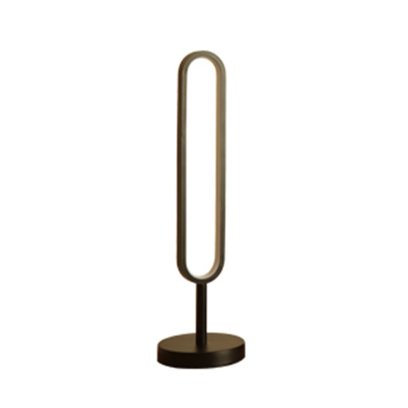 Lámpara de mesa geométrica minimalista Metal Bedside Led Nightsand Light in Black