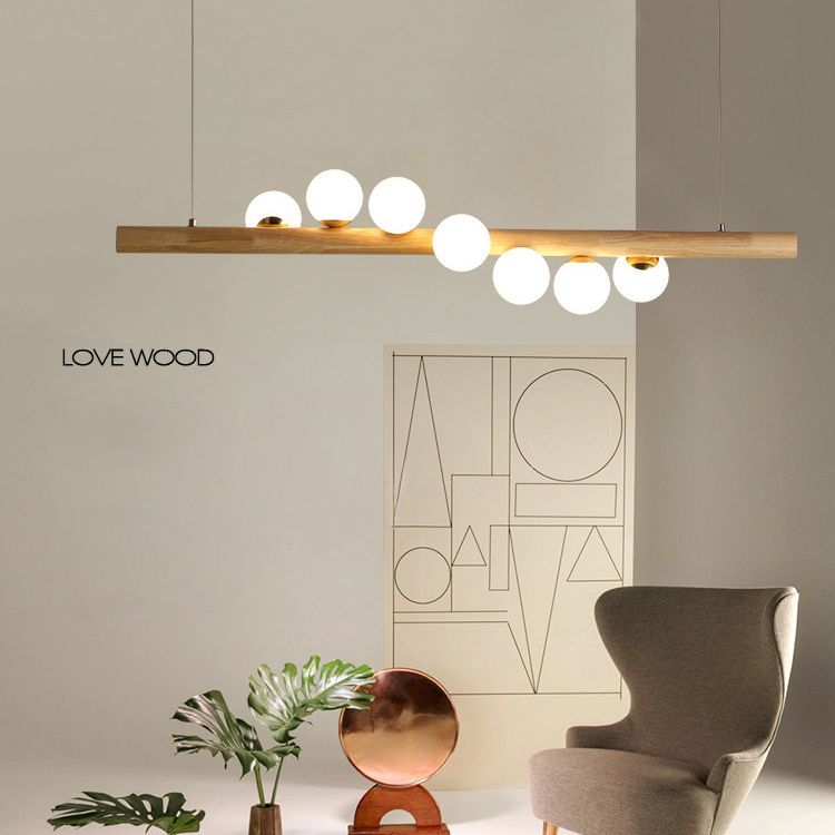 Spherical Large Kitchen Pendant Lights Glass Modern Simplicity Island Chandelier Lights for Dining Table