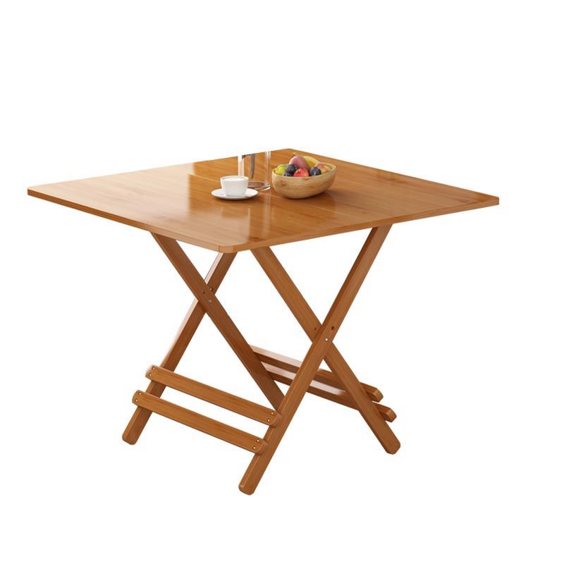 Modern Bamboo Pedestal Dining Table Natural Folding Table for Restaurant