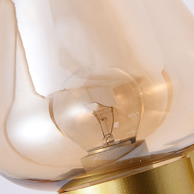 Modern Style Brass Wall Light Bowl Wall Sconce with Glass for Living Room