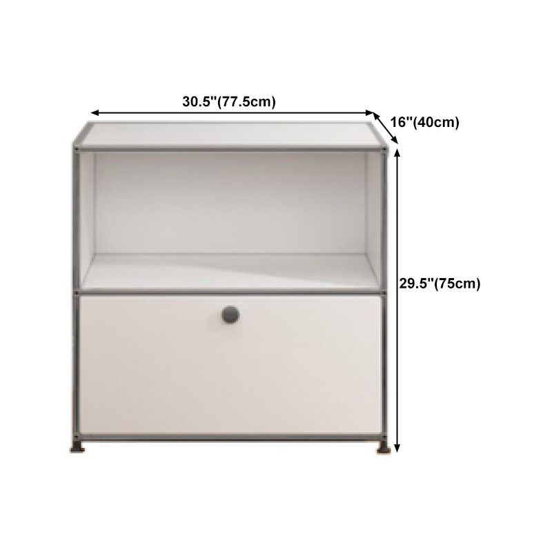 Contemporary White Sideboard Metal Dining Sideboard Table for Living Room