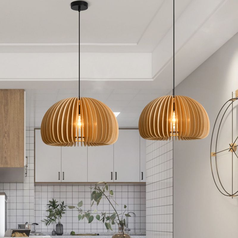 1 Luce a sospensione lampadario leggero con luce in legno di legno semplice moderno luce appesa al coperto