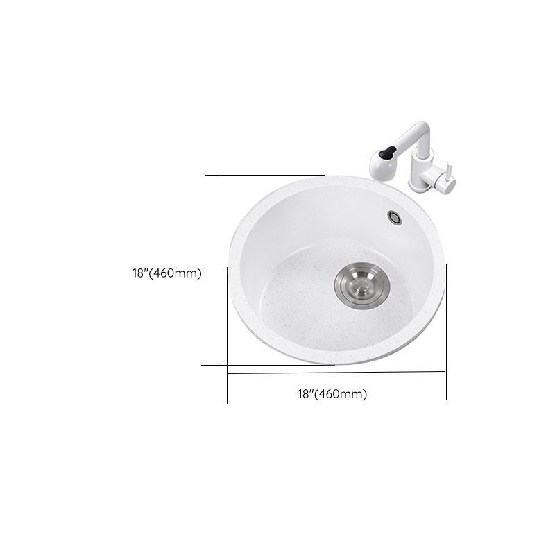 Single Bowl Kitchen Sink Modern Quartz Kitchen Sink with Round Shape