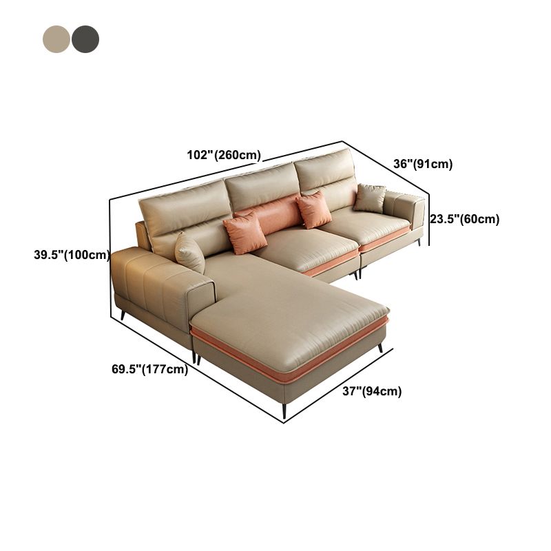 Glam Stationary Faux Leather Living Room Recessed Arm Cushionssofa