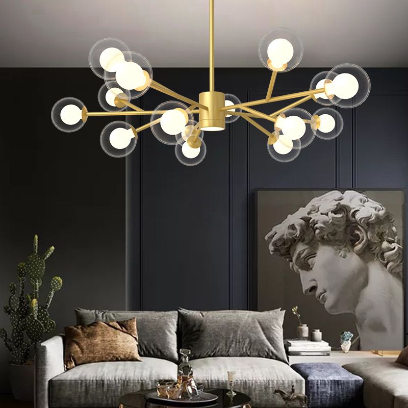 Lámpara de lámpara de lámpara de forma esférica vaso de estilo moderno 1 lámpara colgante de luz para comedor