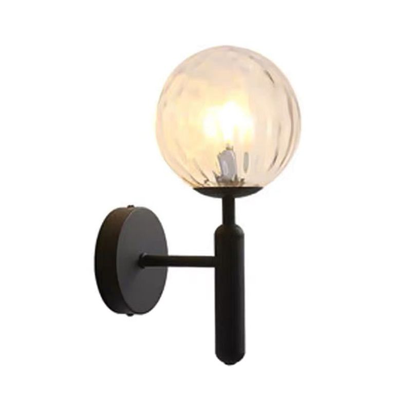 Nordic Style Single Light Wall Mounted Light Ball Glass Shade Wall Lighting for Bedside