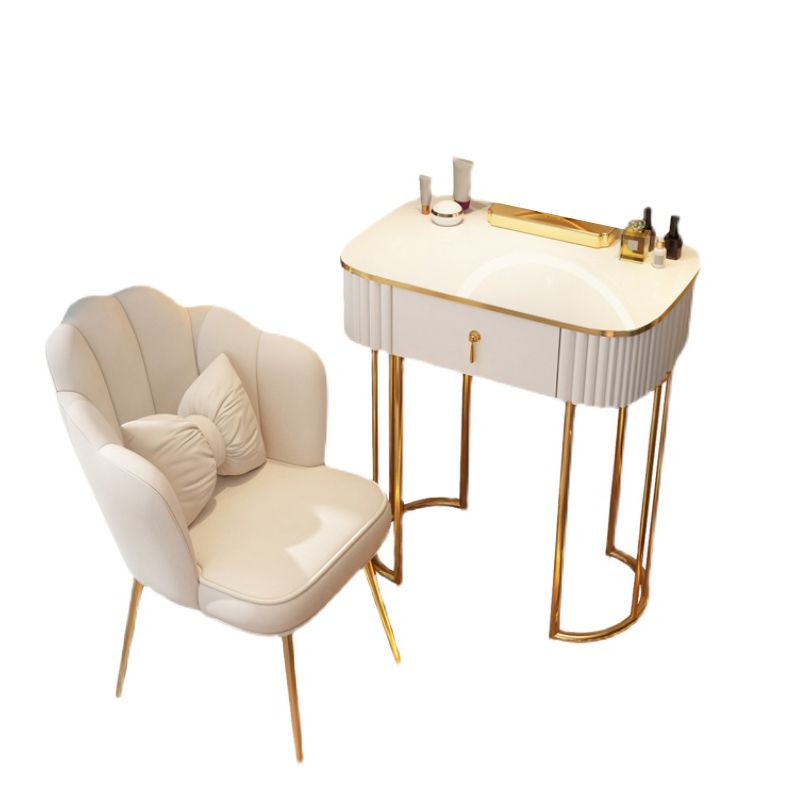 Storage Makeup Vanity Desk Bedroom Dressing Table Stool Set with Drawer