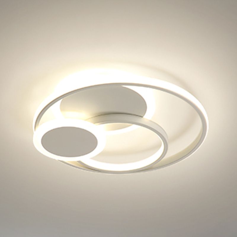 Lámpara LED de montaje empotrado con anillo, pantalla acrílica, luz de techo moderna para dormitorio