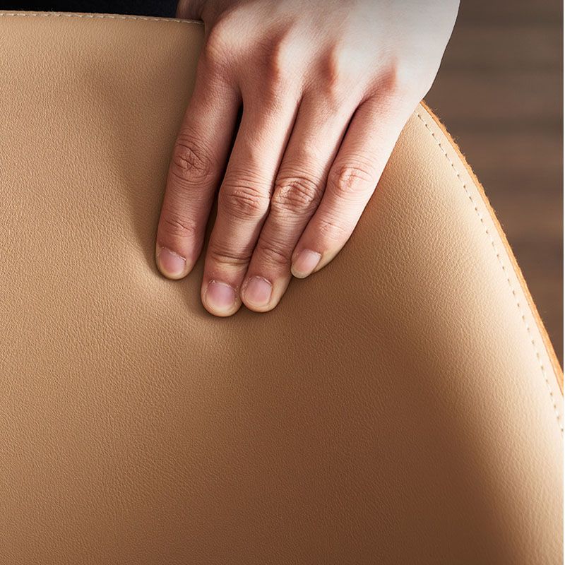 Contemporary Dining Arm Chair with Black Metal Legs Faux Leather Side Chair