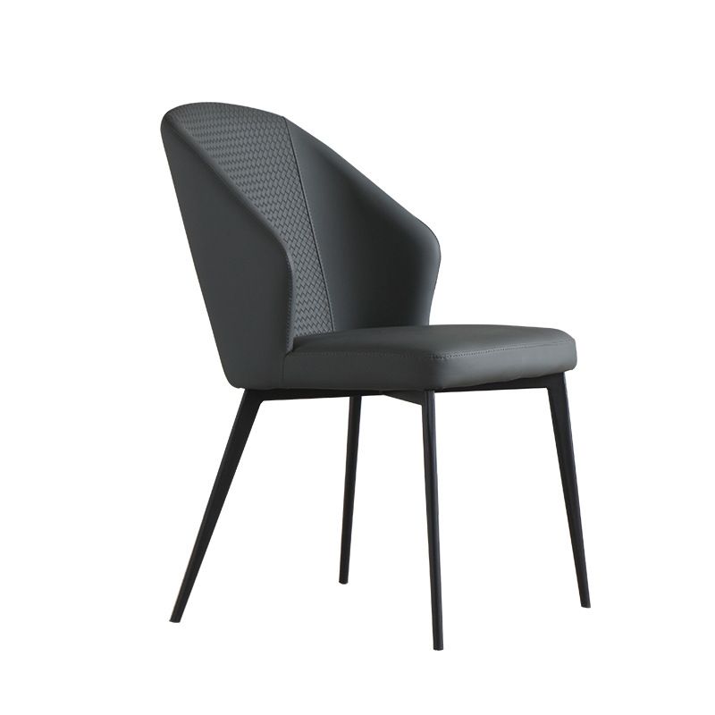 Kitchen Modern Wingback Parsons Chair Armless Dining Chairs in Black Legs