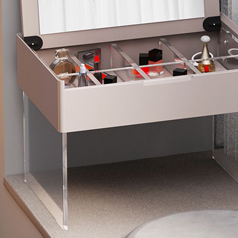 Scandinavian 15.74 " Wide Solid Color Wooden Top Acrylic Base Mirror Make-up Vanity