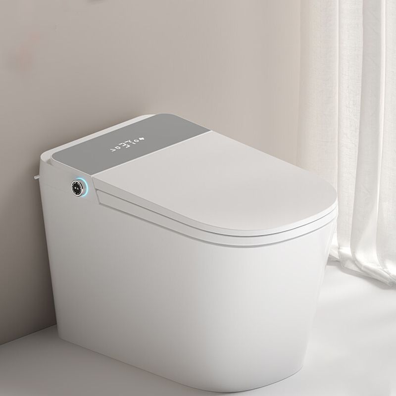 Elongated Floor Mount Bidet Gloss Finish Smart Bidet in White