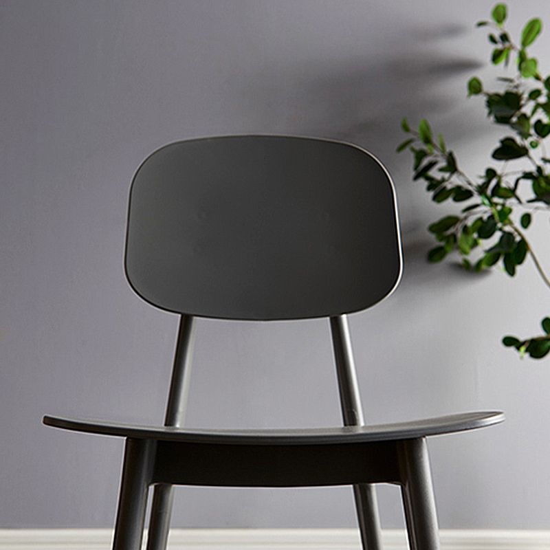 Scandinavian Plastic Armless Dining Chairs Open Back Side Chair (Set of 4)