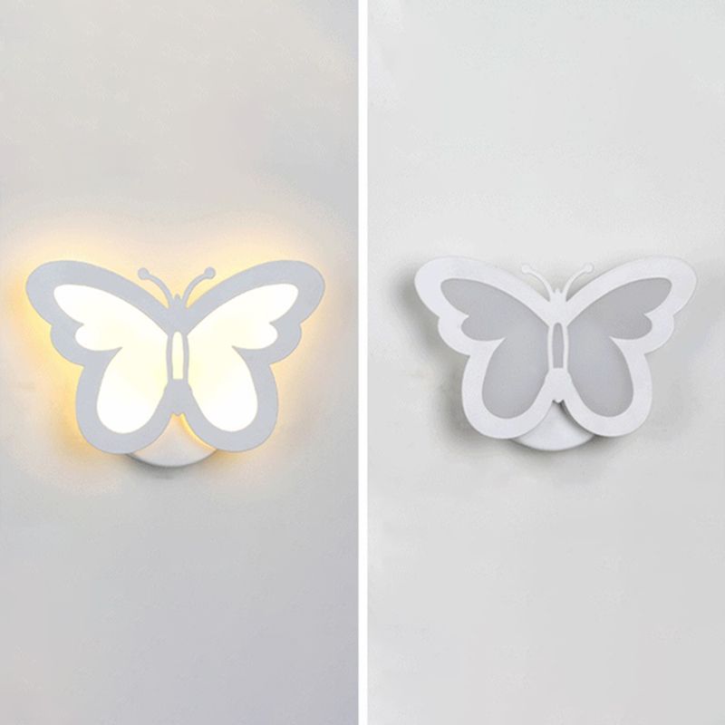 1-Light Geometric Wall Mount Light Modern Style Metal Wall Mount Lighting in White