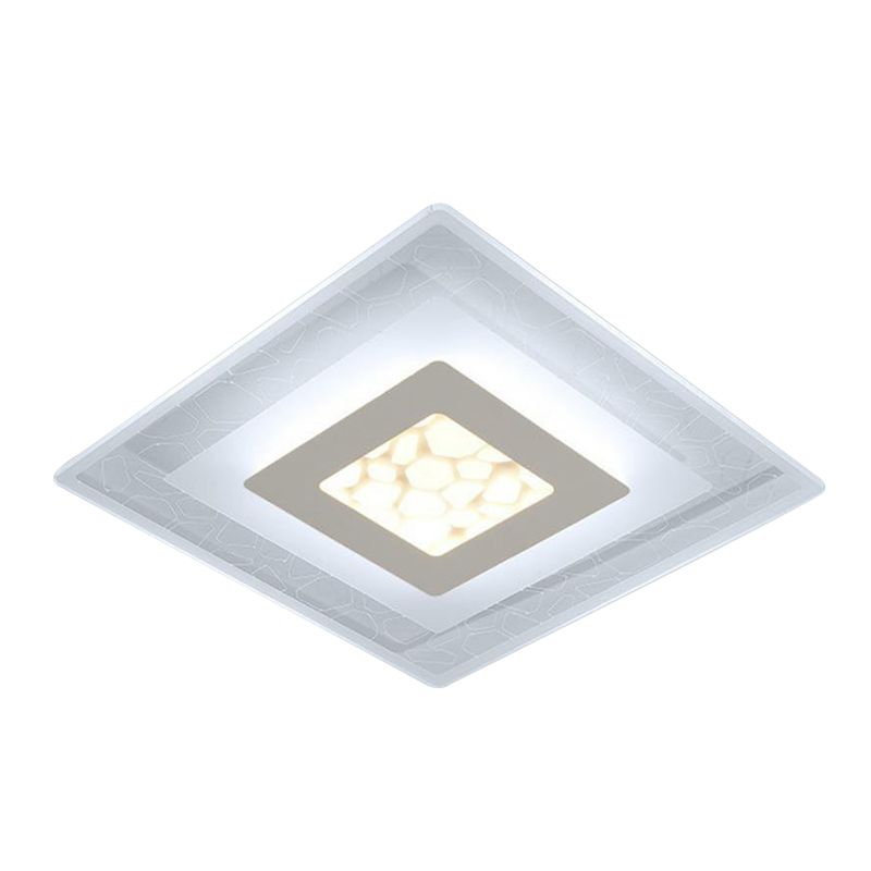 Plafonnier LED carré en acrylique transparent de Style moderne, luminaire de plafond pour chambre à coucher