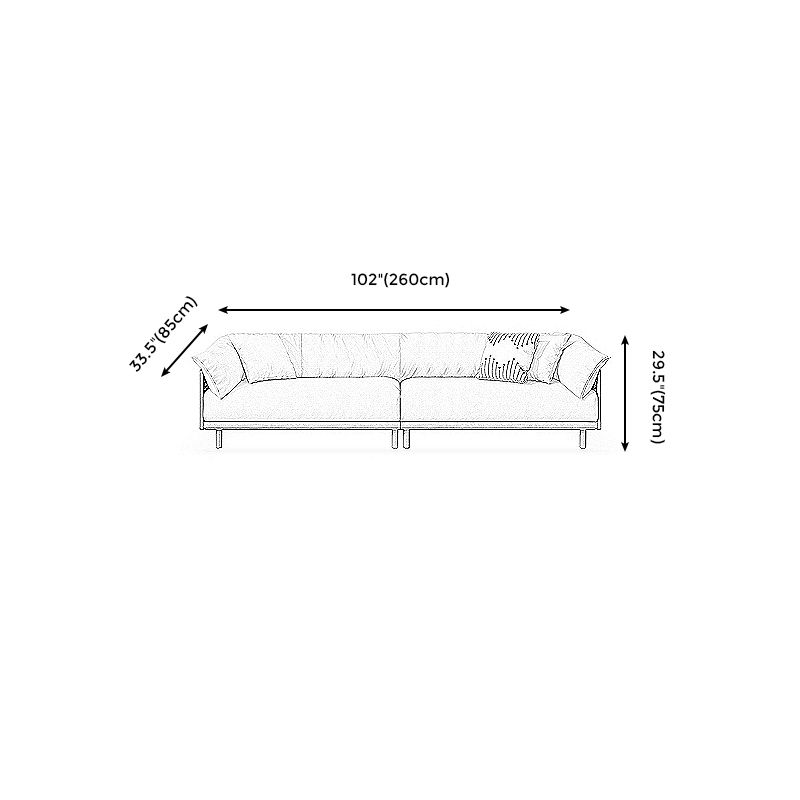 Stationary Cotton Living Room Pillow Top Arm Standard Cushions Seating