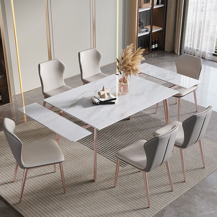 Extendable 1/4/5/7 Pieces Dining Set Sintered Stone Dining Table Set with Chairs