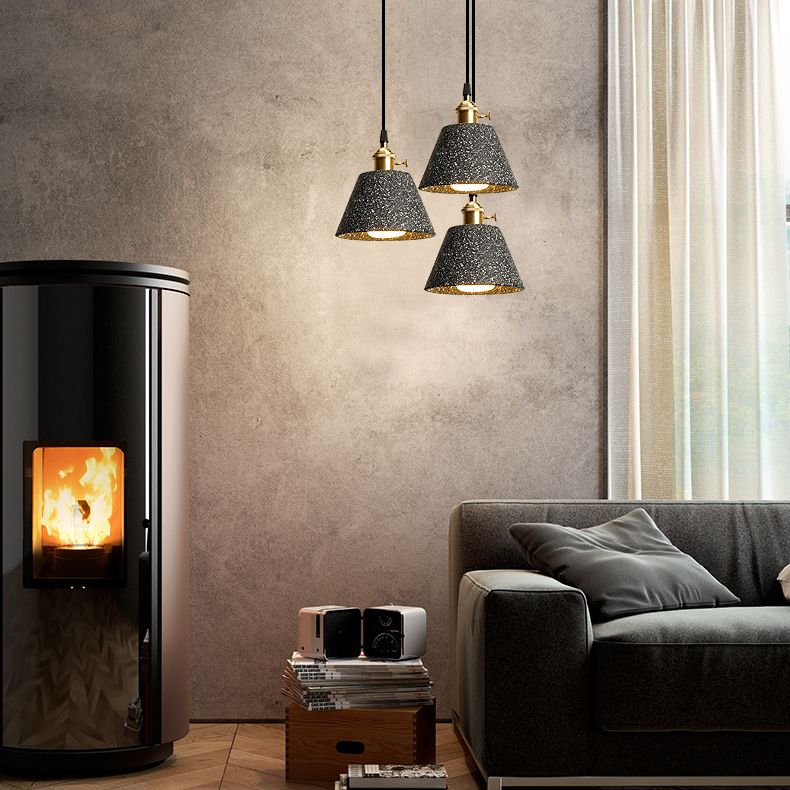 Contemporary Cement Pendant Lighting One Head Pendant Lamp for Bar Study Room