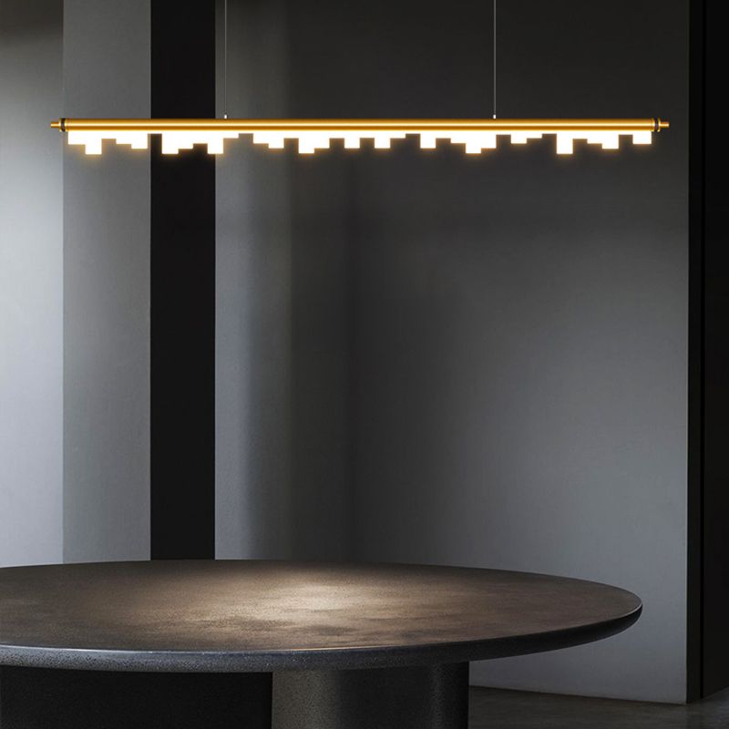LED -Anhänger Leuchte lineare Form hängende Lampe mit Acrylschatten für Esszimmer