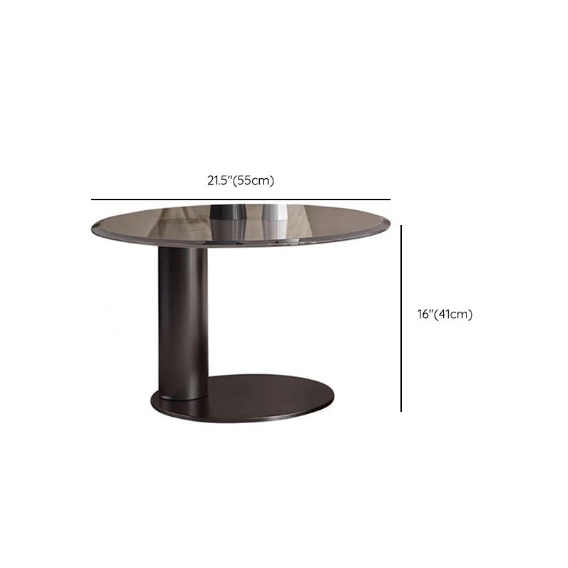 Modern Round Wood Single Coffee Table Pedestal Bunching Tables