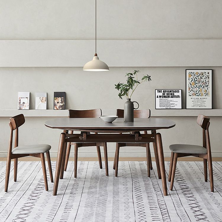 Modern Stone Dining Table 4 Ash Legs Dining Table for Dining Room