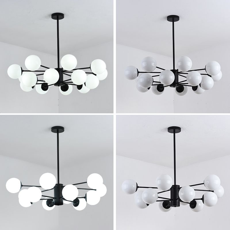Candelera de globo contemporánea Luz de colgante de vidrio liviano Luz de colgante de vidrio para sala de estar