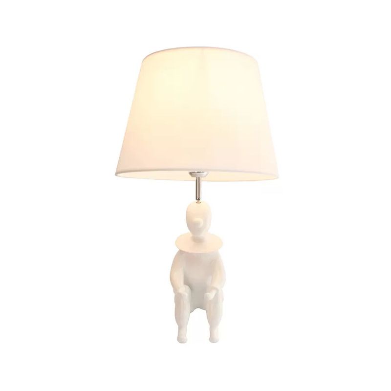 Resin Sitting People Desk Lamp with Tapered Shade 1 Bulb Modern Desk Light for Kitchen