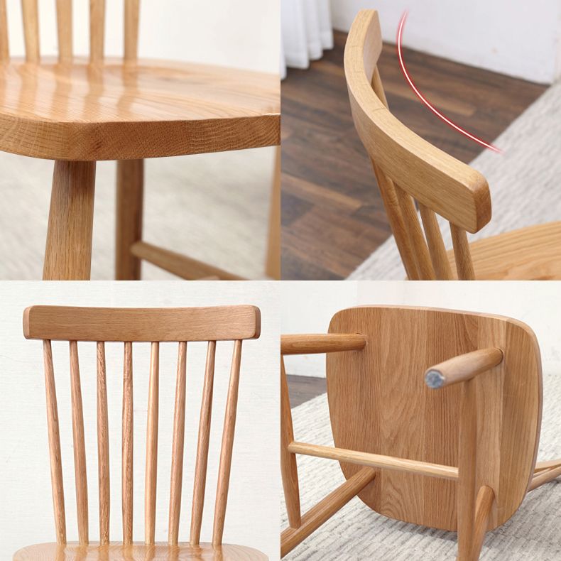 Modern Kitchen Wood Square Dining Chair Windsor Back Side Chair for Home Use