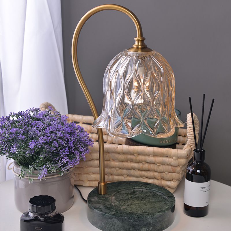 Modern Minimalist Style Dome Nightstand Lamp Glass 1 Light Table Light for Living Room