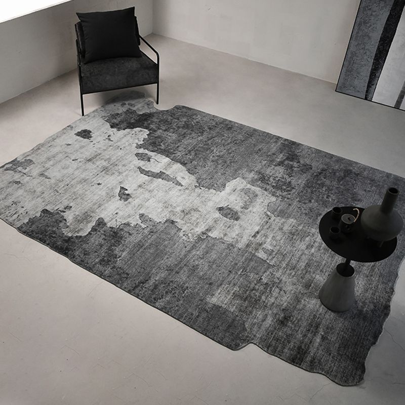 Trendy Washable Rug Modern Gray Polyester Rug Novelty Shape Carpet for Home Decor