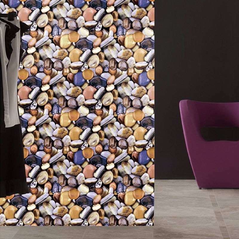 Vinyl 31' x 20.5" Contemporary Non-Pasted 3D Print Cobblestone and Rock Wallpaper