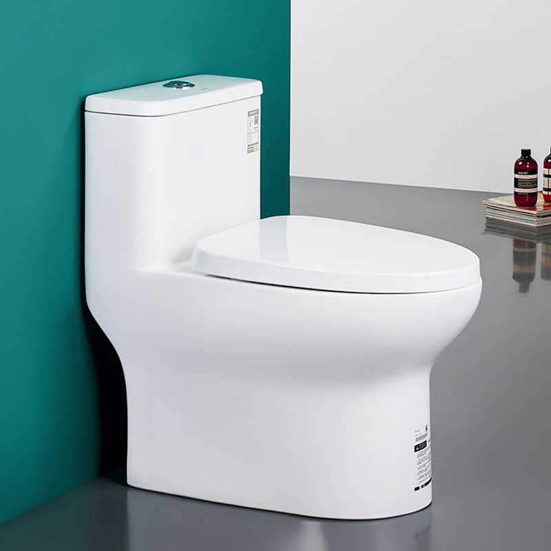Traditional Floor Mounted Toilet White Seat Included Toilet Bowl for Bathroom