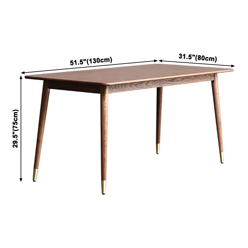 Mesa de comedor rectangular tradicional de madera sólida Mesa de comedor de madera con 4 patas