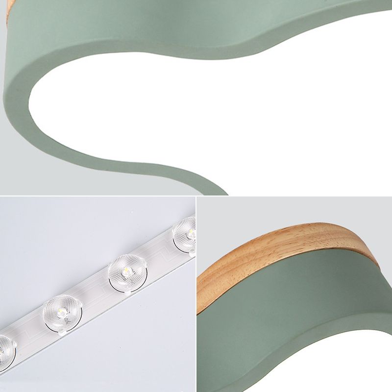 Lumière neutre en forme de nuage lampe encastrée lampe minimaliste en métal plafonnier pour chambre d'enfants