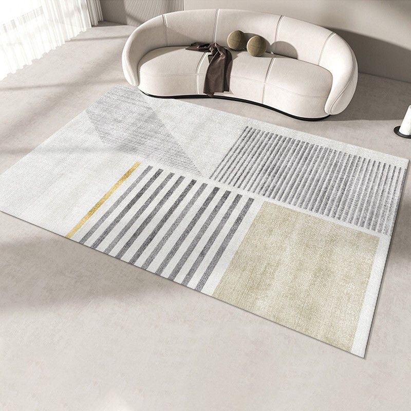 Modern Geometric Print Rug Polyester Indoor Carpet Non-Slip Backing Carpet for Living Room