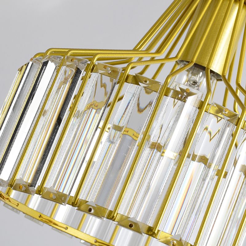 Modern Style Cylindrical Shape Hanging Light Crystal 1 Light Hanging Lamp for Bedroom
