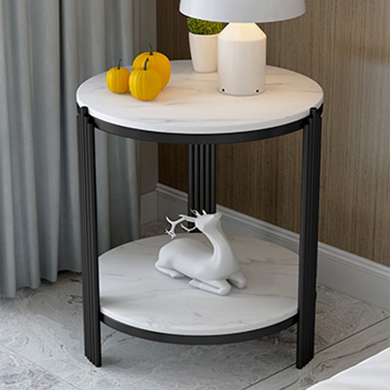 Minimalist Slate Corner Table 3 Legs Side End Table with Storage