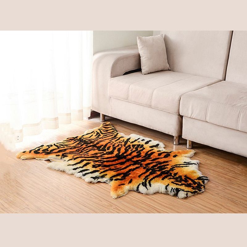 Novelty Shape Trendy Modern Rug Animal Printed Shag Rug Lamb Wool Easy Care Carpet for Home Decor