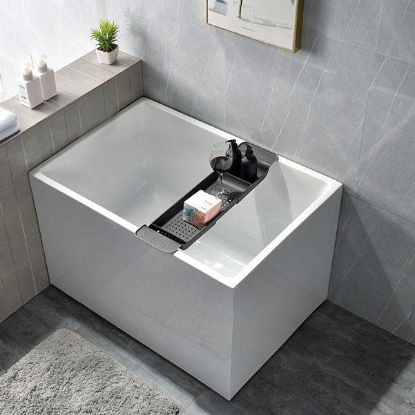 Back to Wall Soaking Bathtub Rectangular Modern Bath Tub (Board not Included)