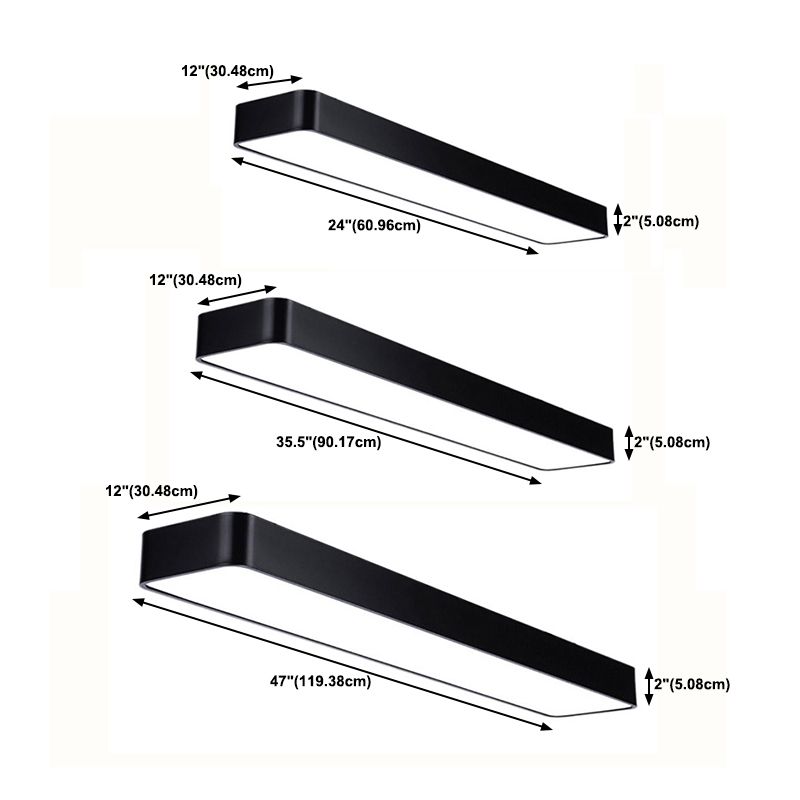 Rectangle Shape LED Ceiling Lamp Modern Aluminium 1 Light Flush Mount for Balcony