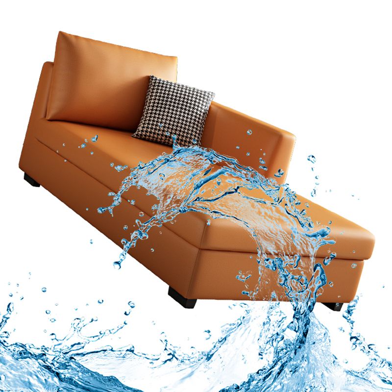 Modern Chaise Lounge Chair Recessed Arms Chaise with Pillows