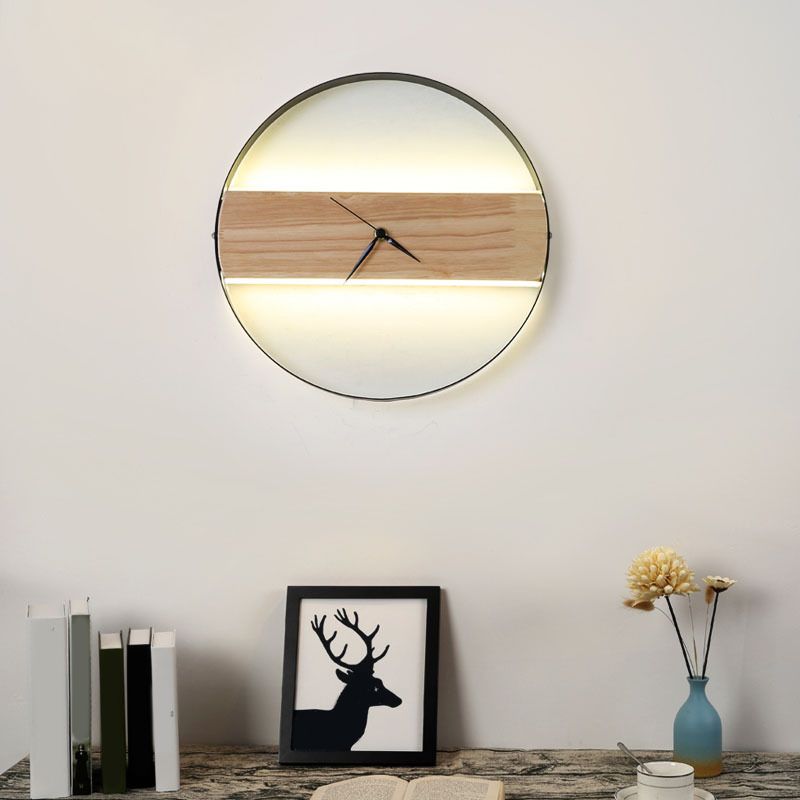 Modern Clock Wall Lighting Study Study Study Study Light Funce in beige