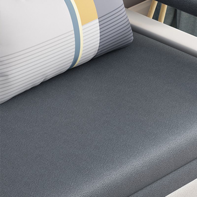 Gray Faux leather Sofa Bed 33.46" Wide Square Arm Sleeper Sofa