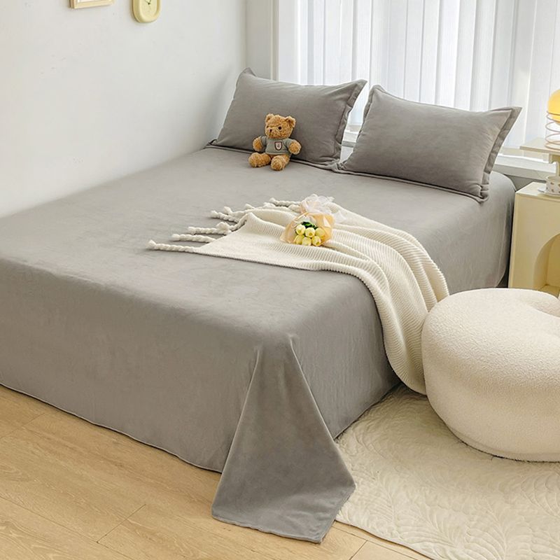 Solid Bed Sheet Set Flannel Elegant Fitted Sheet for Bedroom