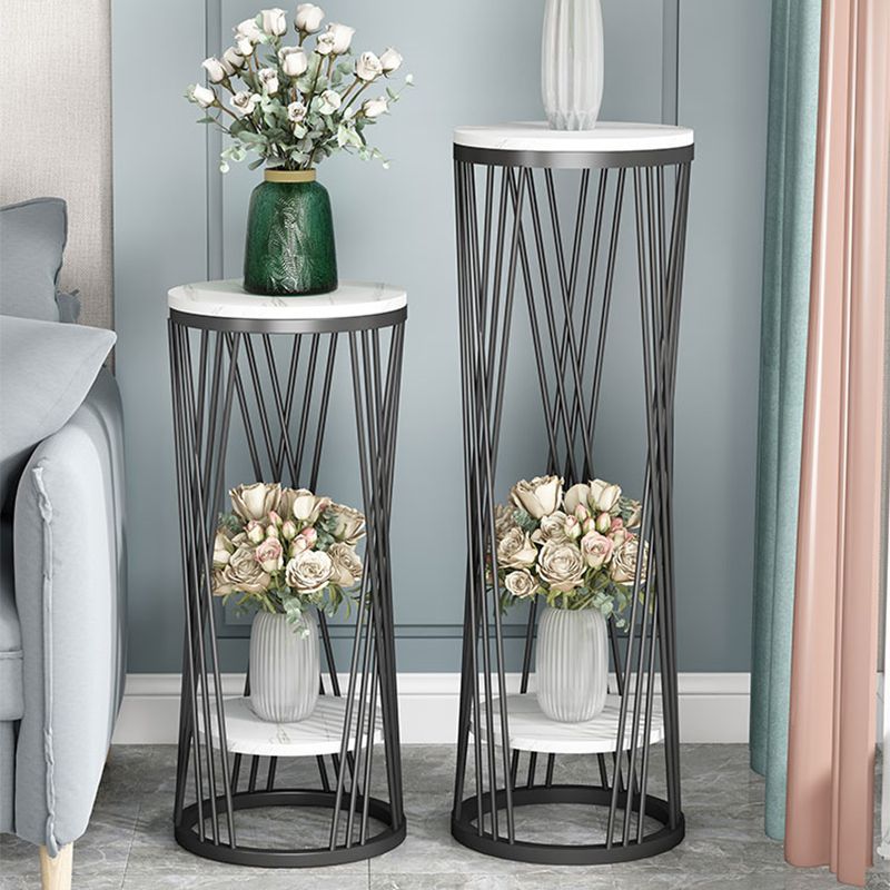 Mid-Century Contemporary Solid Marble Round/Square Frame Living Room Side End Table