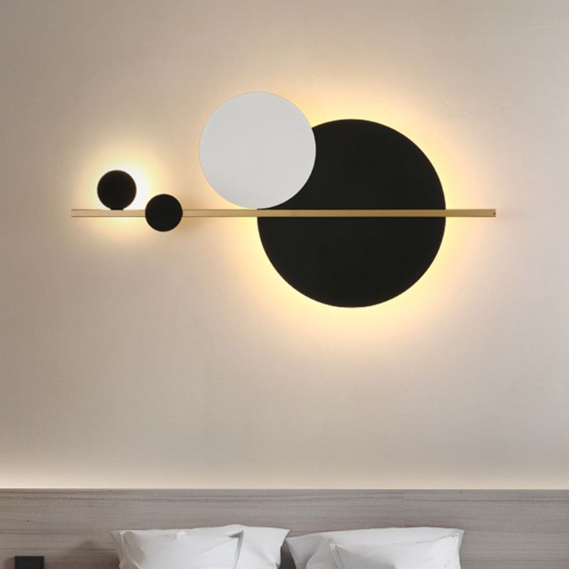 Circular Wall Sconce Nordic Minimalist Style Iron 2 Lights Sconces