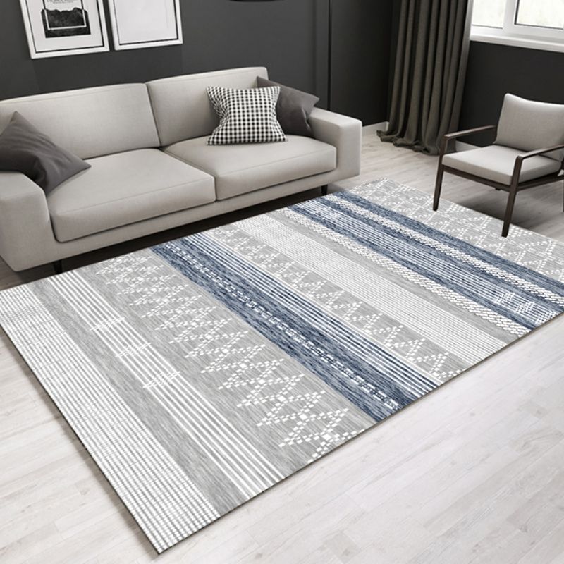 Boho-Chic Striped Rug Classical Reclaimed Area Rug Stain Resistant Area Carpet for Home Decoration